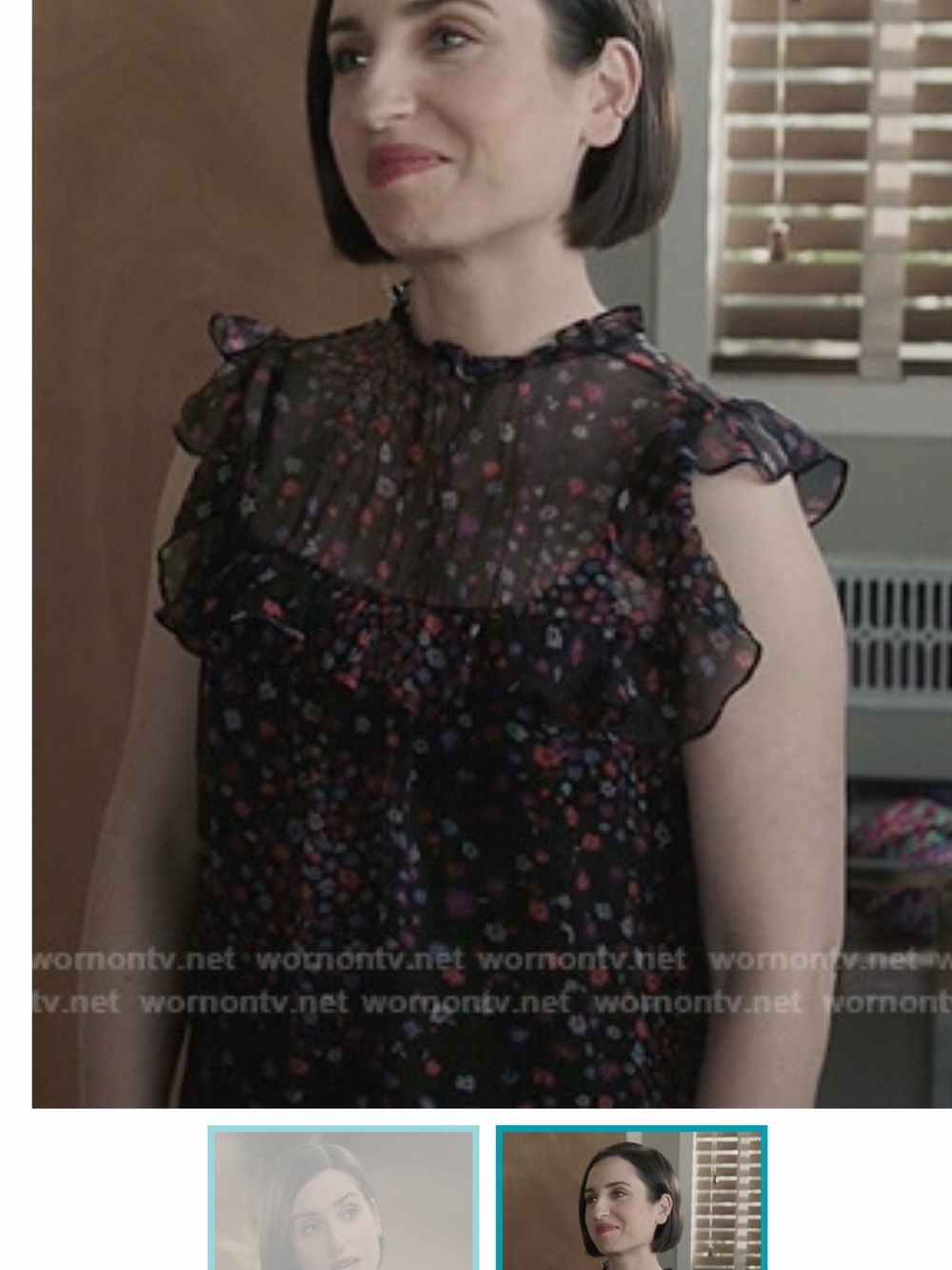 BARNEYS NEW YORK Silk flutter  Blouse Floral
